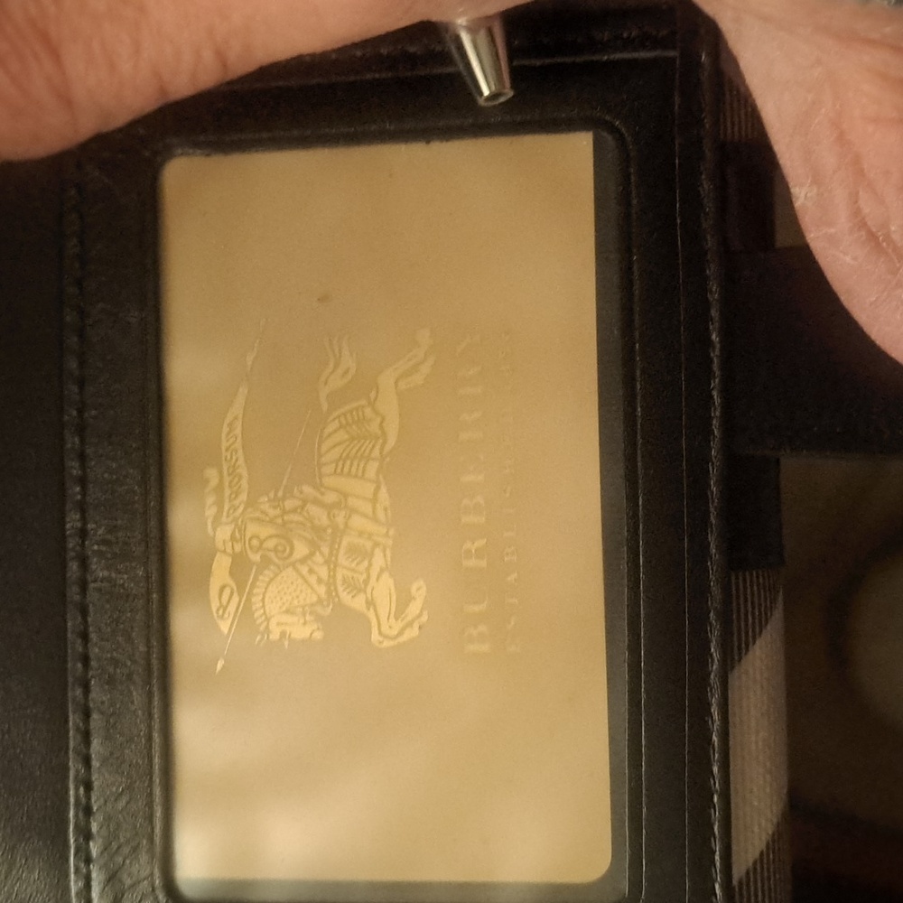Burberry Checkered Wallet Holder in Black and Brown - Picture 7 of 9